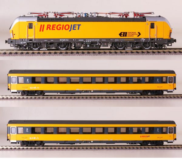 LS Models 18000S  3 piece set: "REIOJET" Electric locomotive Vectron and 2 passenger cars (DCC/Sound)