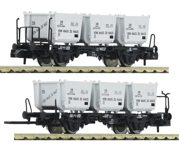 Fleischmann 823303  2 piece set container carrier wagons "Von Haus zu Haus", DB