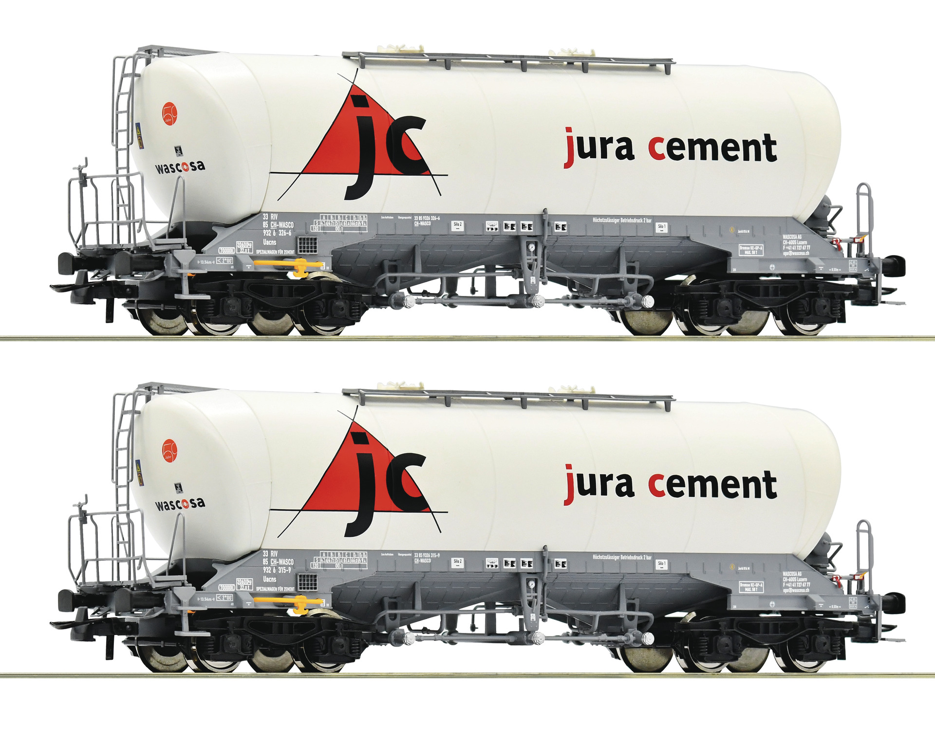 Roco 76146  2 piece set silo wagons, Jura Cement