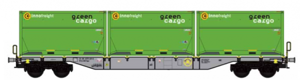 B-Models 90803.2  Innofreight Container Wagon "GREEN CARGO"