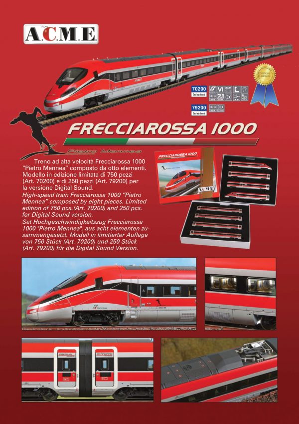 ACME 79200  ETR 400  8-pcs Frecciarossa 1000 High Speed train Set (DCC/Sound)