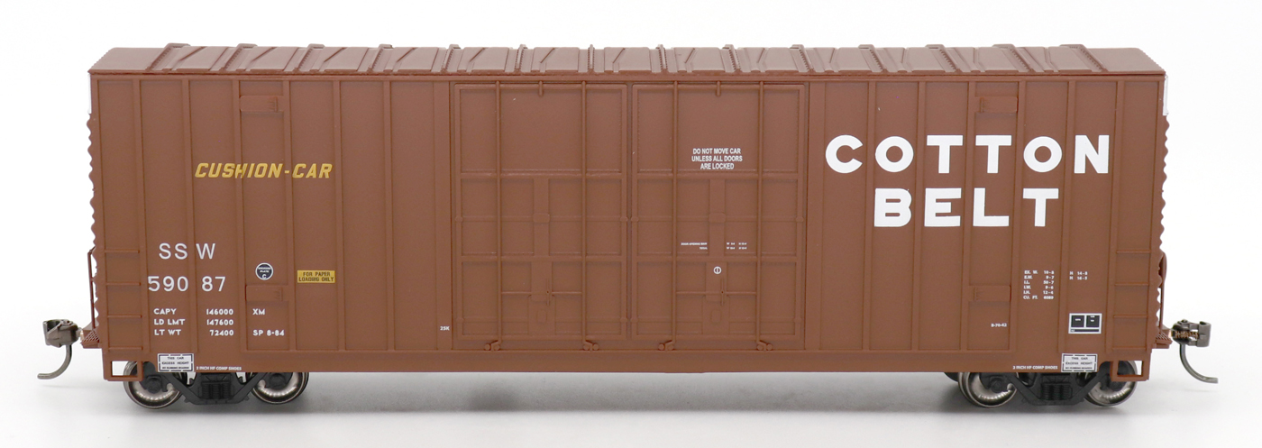 HO COTTON BELT RR GUNDERSON 50' HIGH CUBE DOUBLE DOOR BOXCAR-PEAKED ROOF 