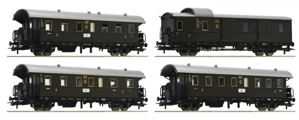 Roco 74102  4 piece set passenger coaches "Donnerbüchse", DRG