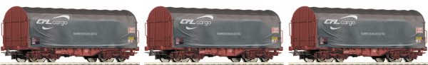Roco 66125  3 piece set: Sliding tarpaulin wagons, "CFL CARGO"