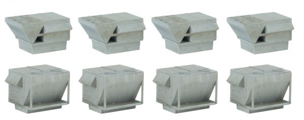 Walthers Cornerstone 4077  HVAC Units -- Kit - 4 Each of 2 Styles of Rooftop Air Conditioners