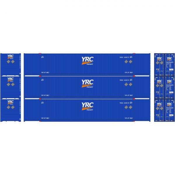 Athearn 26633  53’ CIMC Containers, YRC (3 Pack)