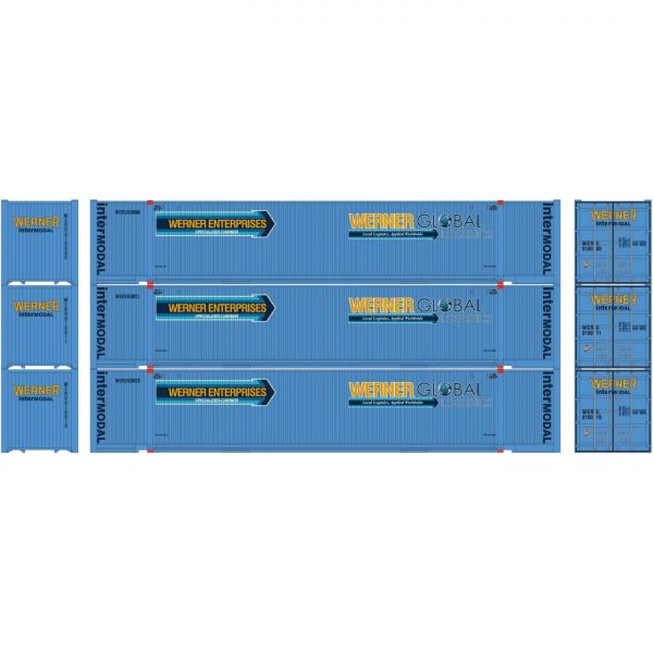 Athearn 26680  53’ Jindo Containers, WERU (3 Pack)