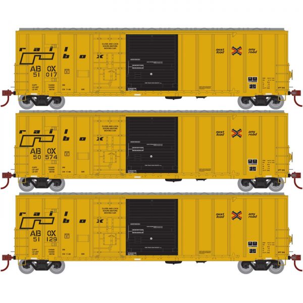 Athearn 71007  50’ FMC Combo Door Box Car, RBOX Late (3 Pack)