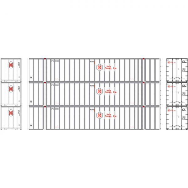 Athearn 72773  53’ Stoughton Container, UPHU (3 Pack)