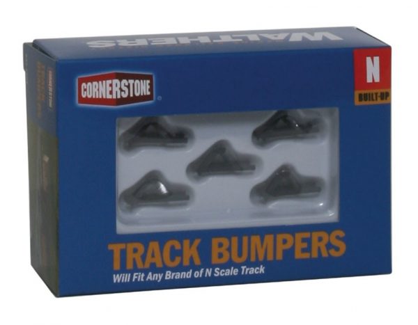 Walthers Cornerstone 2605  Track Bumper - Dark Gray pkg(5)