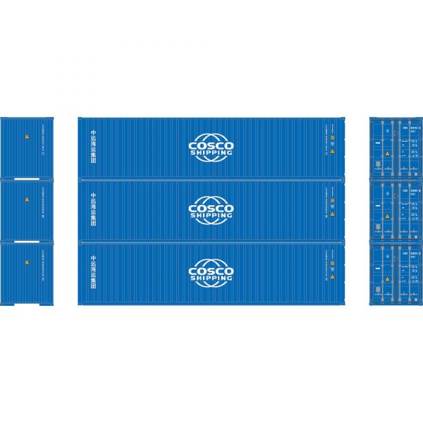 Athearn 17436  40' Corrugated HC Container, Cosco  (3 Pack)