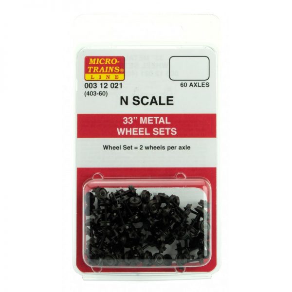 Micro Trains 00312021    N 33" Metal Wheels (60-axle pack)