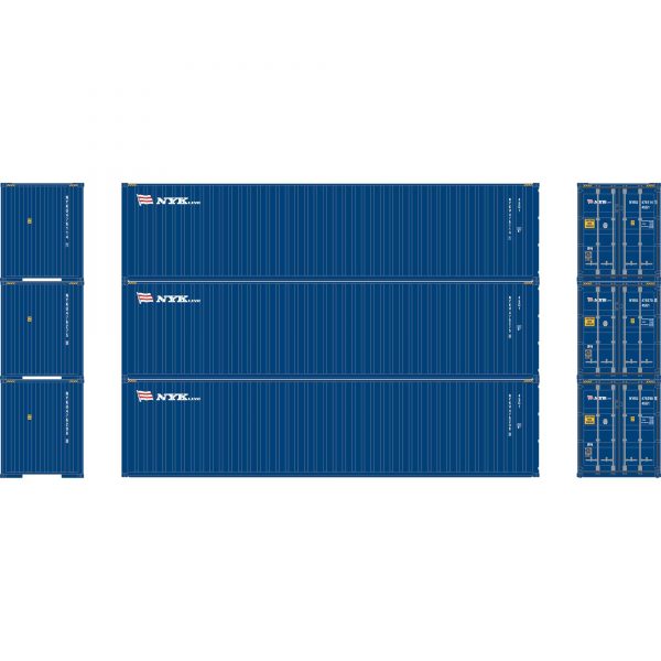 Athearn 17444  40' Corrugated HC Container, NYK  (3 Pack)