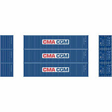 Athearn 17637  40' High-Cube Container, CMA-CGM  (3 Pack)