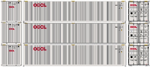 Athearn 17640  40' High-Cube Container, OOCL  (3 Pack)