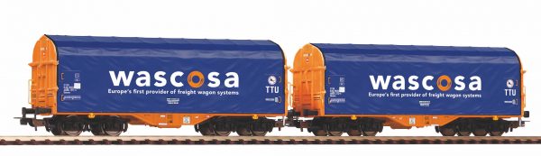 Piko 58396  Set of 2 sliding tarpaulin wagons, SBB Wascosa