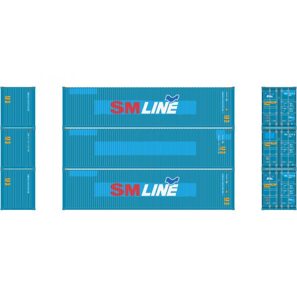 Athearn 17644  40' High-Cube Container, SM Line  (3 Pack)