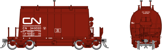 Rapido Trains 143004-6 CN Mineral Brown (Short Barrel)