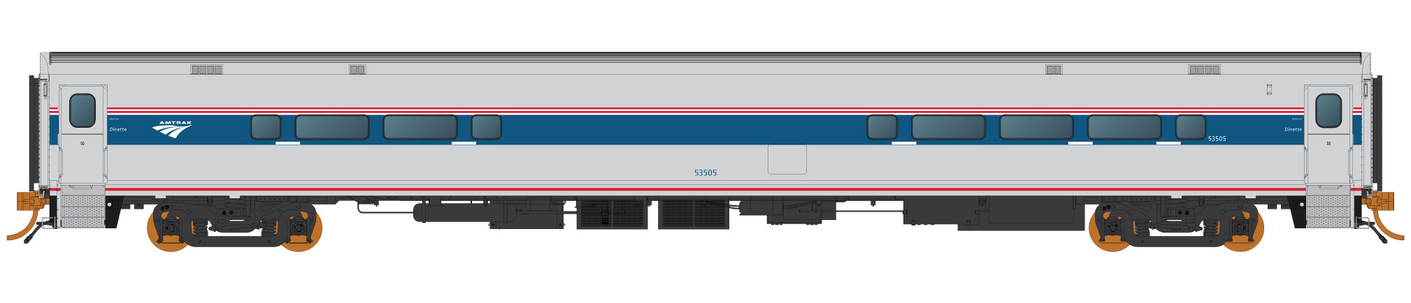 Rapido Trains 128030 Horizon Dinette PH VI, Amtrak - The Scuderia 46