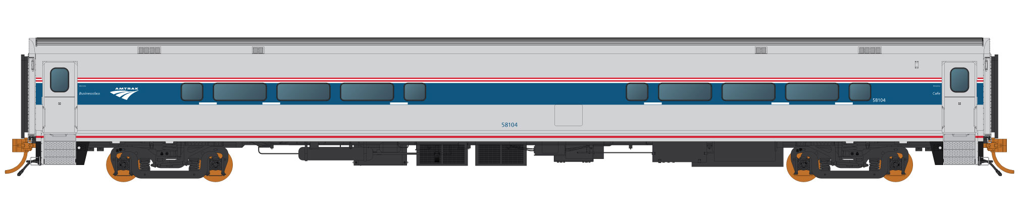 Rapido Trains 128035 Horizon Club-Dinette PH VI, Amtrak - The Scuderia 46