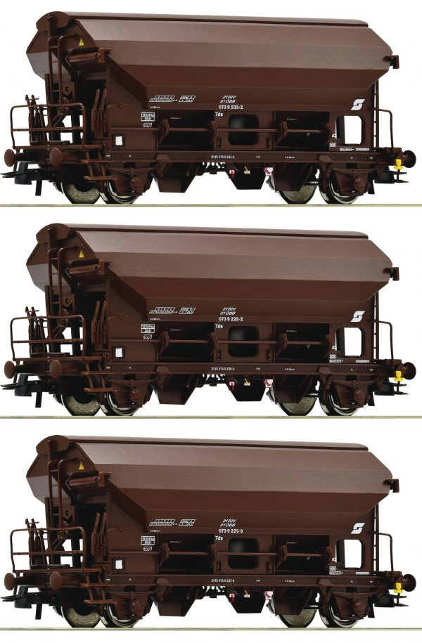 Roco 76180   3 piece set swing roof wagons, ÖBB