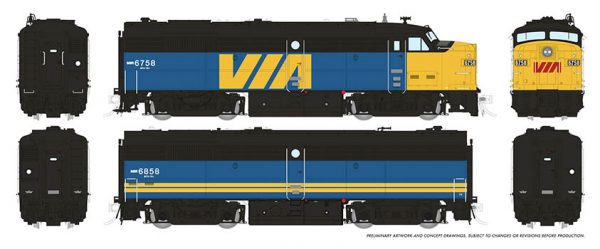 Rapido Trains 21109   Diesel Locomotive FPA/B-2u, VIA Rail