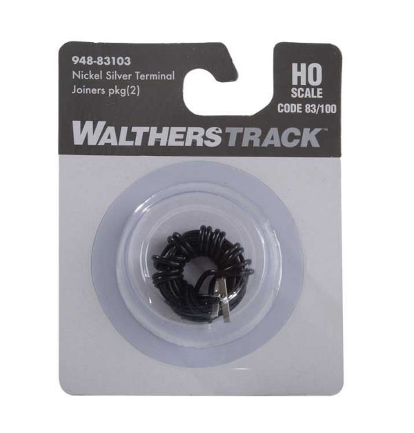 Walthers Track 83103  HO Code 83 or 100 Nickel Silver Terminal Joiners pkg(2)