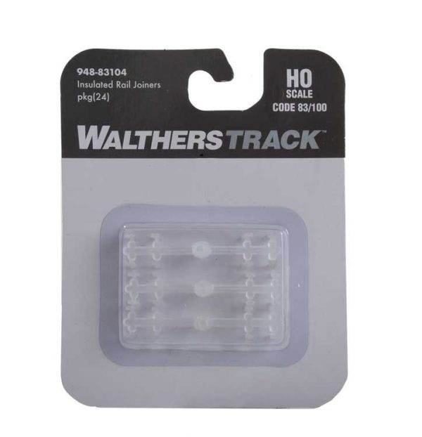 Walthers Track 83104  HO Code 83 or 100 Insulated Rail Joiners - pkg(24)
