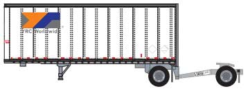 Trainworx 42890-01   28' Pup Van Trailer with Converter Dolly, YRC Worldwide