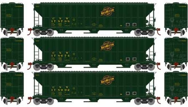 Athearn HO 81561  FMC 4700 Covered Hoppers, C&NW (3 Pack)
