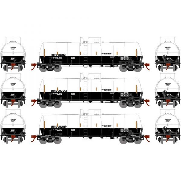 Athearn 16357   16,000-Gallon Clay Slurry Tank, SHPX (3Pack)