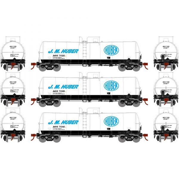 Athearn 16369   16,000-Gallon Clay Slurry Tank, JMHX (3 Pack)