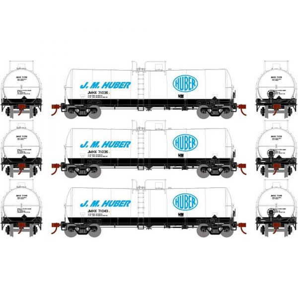 Athearn 16370   16,000-Gallon Clay Slurry Tank, JMHX (3 Pack)