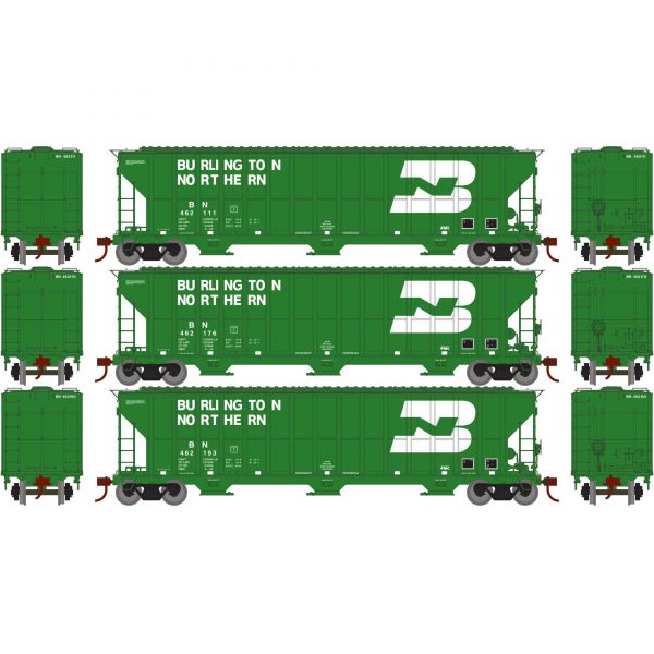Athearn HO 81558  FMC 4700 Covered Hoppers, BN (3 Pack)