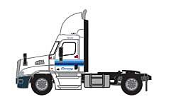 Trainworx 42591-04  Freightliner Cascadia Raised-Roof 2-Axle Semi Tractor, XPO Logistics