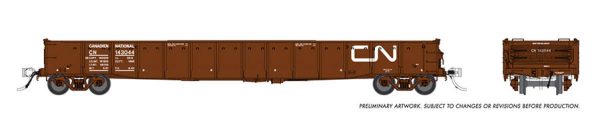 Rapido Trains 50098  52' 6" Mill Gondola, Brown Unlettered