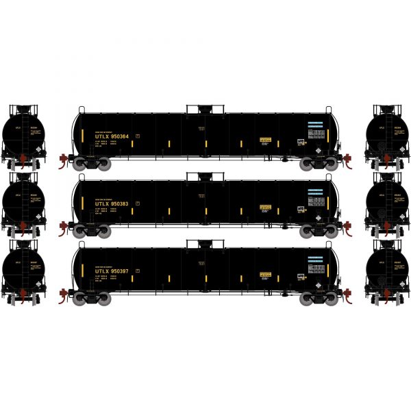 Athearn Genesis 25652   HO 33,900-Gallon LPG Tank/Early, UTLX (3 Pack) #950364, 950383, 950397