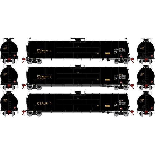 Athearn Genesis 25655   33,900-Gallon LPG Tank/Flat Panel, UTLX (3 Pack)