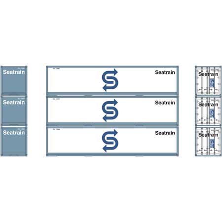 Athearn 27166  40' Smooth Side Container, Sea Train (3 Pack)