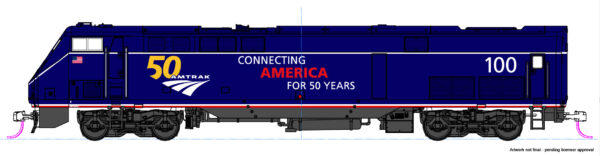 Kato 176-6035  GE P42 "Genesis" Amtrak "Midnight Blue" w/ 50th Anniversary Logo #100