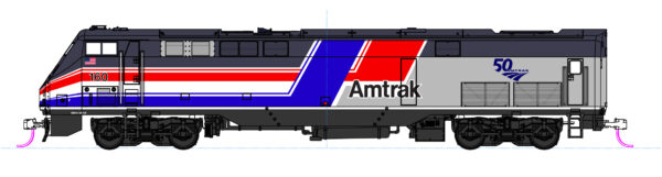 Kato 176-6038  GE P42 "Genesis" Amtrak "Dash 8" Phase III w/ 50th Anniversary Logo #160