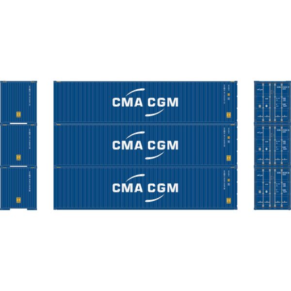 Athearn 28371  HO 40' Corrugated Container, ECMU (3 Pack)