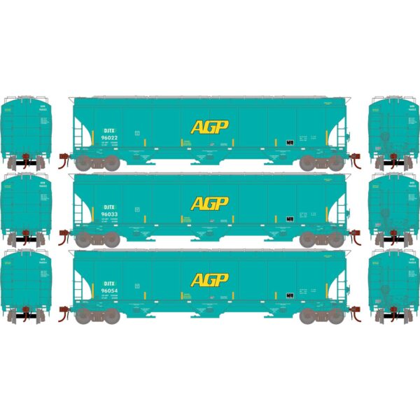 Athearn Genesis 97149   Trinity 3-Bay Hoppers, DJTX #96022/96033/96054 (3 pack)