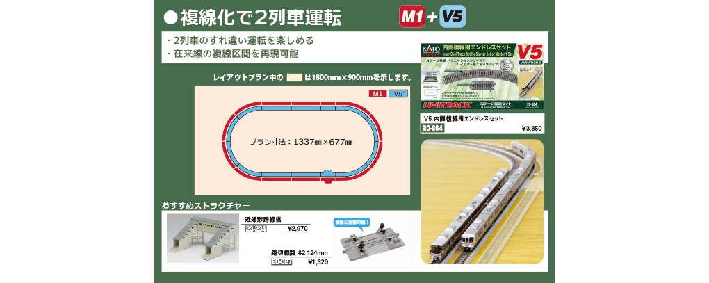 Kato 20864  N V5 Inside Loop Track Set