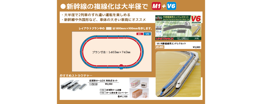 Kato 20865  N V6 Outside Loop Track Set