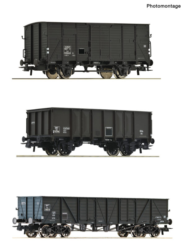 Roco 76004   3 piece set: Goods wagons, SNCF