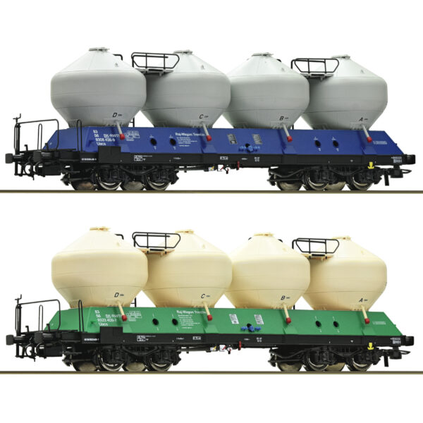 Roco 77003   2 piece set: Silo wagons, ZSSK