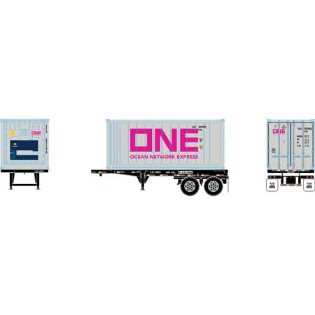 Athearn 28891   20' Chassis w/ Reefer Container, ONE