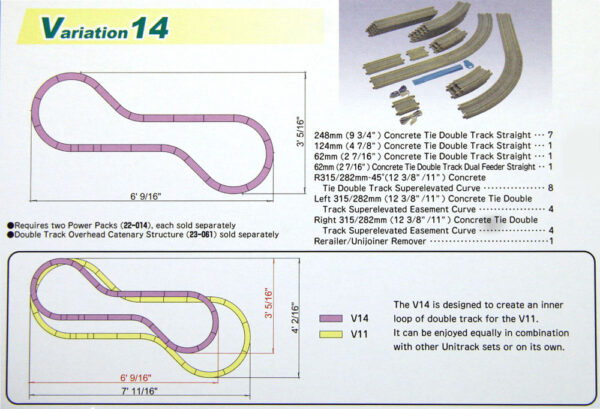 Kato 20873  N V14 Double Track Inner Loop Set