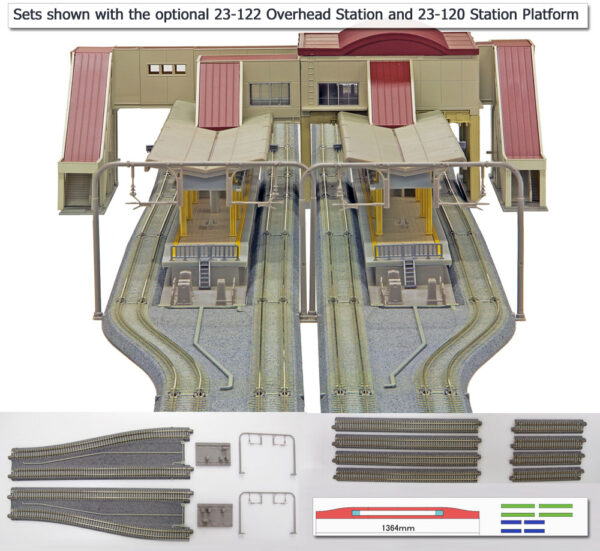 Kato 20874  N V15 Double Track Set for Station